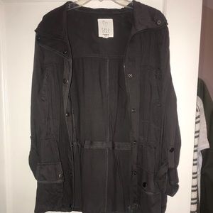 Charcoal Grey Full Tilt Suede Utility Jacket